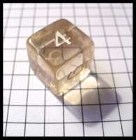 Dice : Dice - 6D - Clear With White Painted Numerals